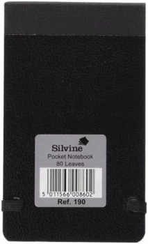 Image of Silvine Elastic Band Book Black PK12