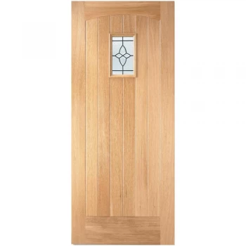 Image of LPD External Oak COTTAGE Lead Glazed Front Door D&G - 813mm x 2032mm