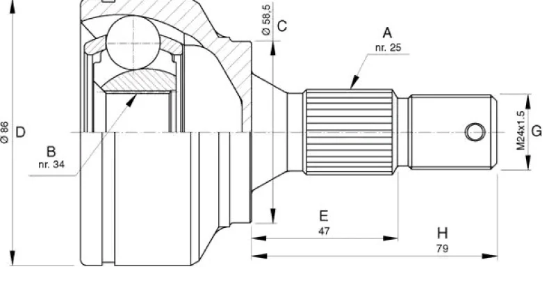 Image of LPR KPG776 CV Joint Joint Kit,drive shaft (5)