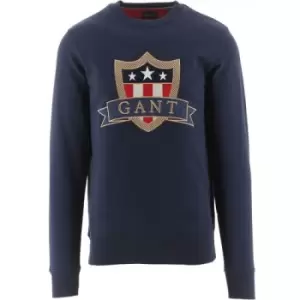 Image of GANT Evening Blue Banner Shield Sweatshirt