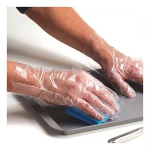 Image of Fine Touch Medium Size Polyethylene Clear Disposable Gloves Pack of 100