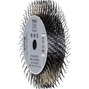 image of PFERD HORSE POLISCRATE round brush uncoated 100 x 18mm wire thickness 0.6 Mm with thread M14 43502102 5 pc(s)