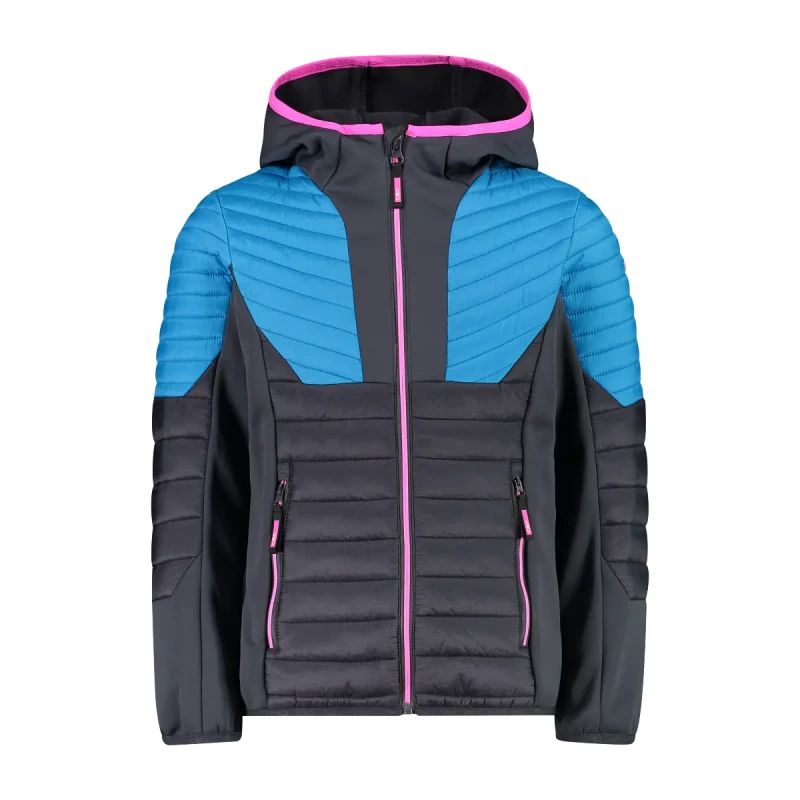 Image of CMP Hybrid hooded puffer jacket for girls CMP Gris Female 6 ans