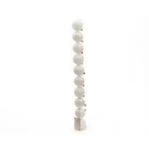 Image of Kaemingk Plain Shatterproof Baubles (Pack Of 10) (Pack Of 10) (Winter White) - Winter White