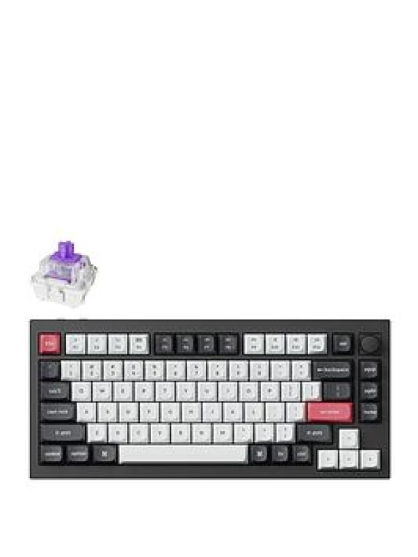 Image of KEYCHRON Q1 HE Wireless Mechanical Gaming Keyboard - Carbon Black, White,Black 4895248892649