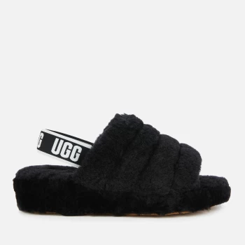 image of UGG Womens Fluff Yeah Slippers - Black - UK 3