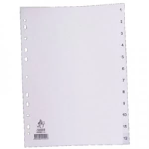 Nice Price A4 White 1-12 Polypropylene Index WX01354