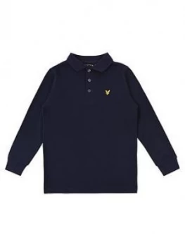 Image of Lyle & Scott Boys Classic Long Sleeve Polo, Navy, Size 10-11 Years