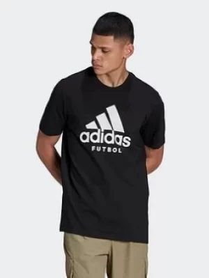 Image of adidas Futbol Logo T-Shirt, Black Size M Men
