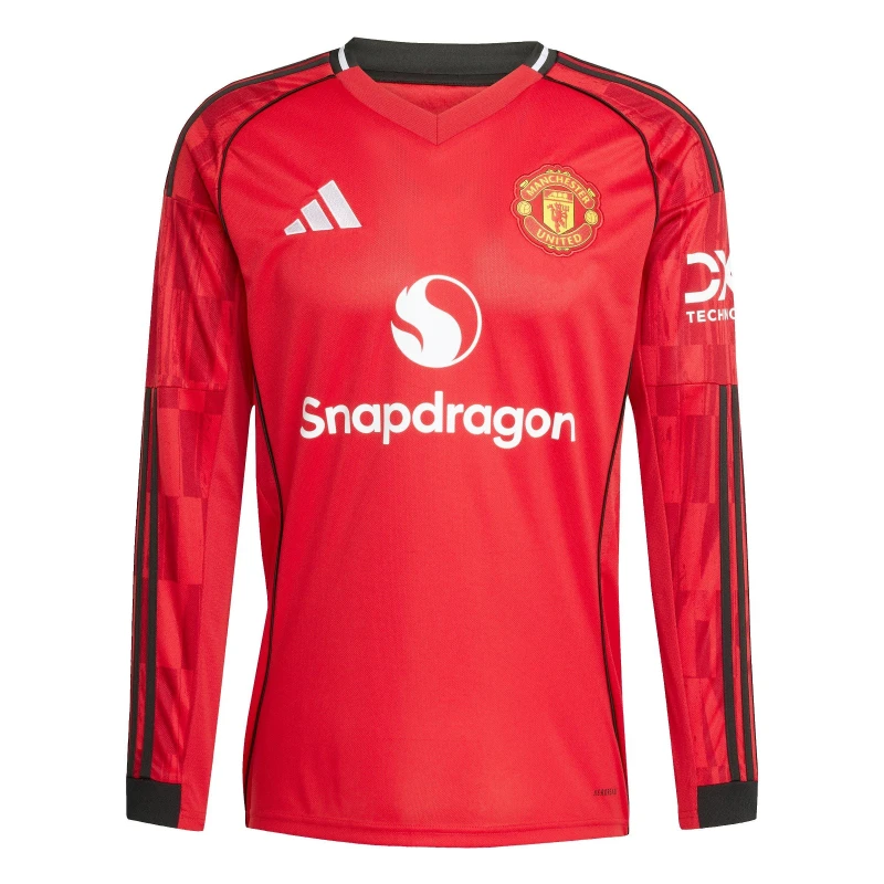 Image of Adidas Manchester United Long Sleeve Home Shirt 2025/26 Rouge Male S JP3037