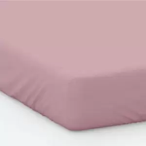 image of 200 Thread Count Cotton Percale Fitted Bed Sheet Blush, Blush / Single / Deep Fit (38cm / 15")