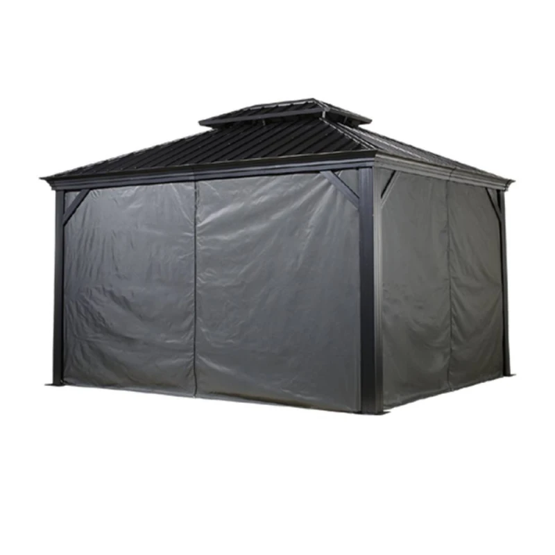 Image of Rowlinsons Curtains for Sojag Messina Gazebo 3.7m x 4.9m - L490xW300xH199.34cm in Grey Grey Unisex