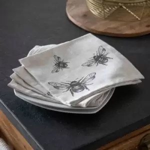 image of Crossland Grove Distressed Bees Napkin 450X450Mm, Pack Of 4