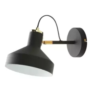 Image of Sigma Dome Wall Lamp, Matt Black, Clear, White, 1x E27