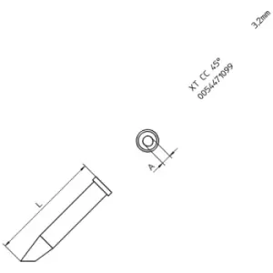 image of Weller T0054471099 XT CC Soldering Tip 45° Round Bent 3.2mm