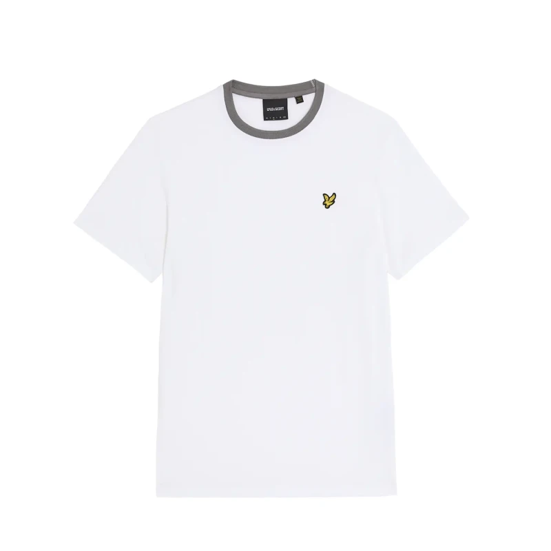Image of Lyle & Scott Contrast collar T-Shirt Lyle & Scott Blanc Male S