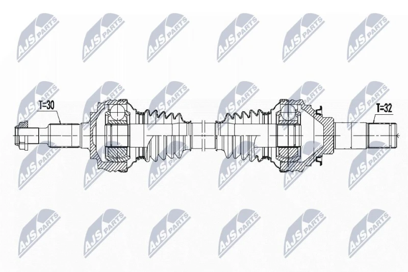 Image of NTY NPW-PS-009 Drive shaft Rear Axle Right Drive Shaft (13)