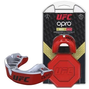 image of UFC Gold Mouthguard by Opro Red/Silver Youths