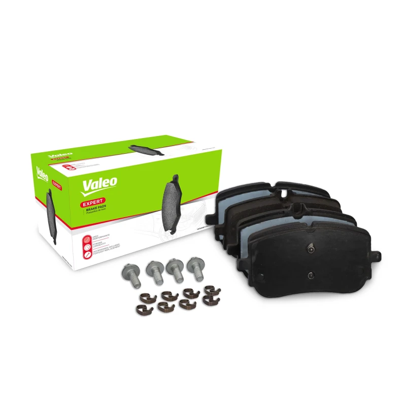 Image of VALEO 302538A Brake pad set EXPERT Front Axle, excl. wear warning contact, with anti-squeak plate Brake Pad Set,disc brake (402)