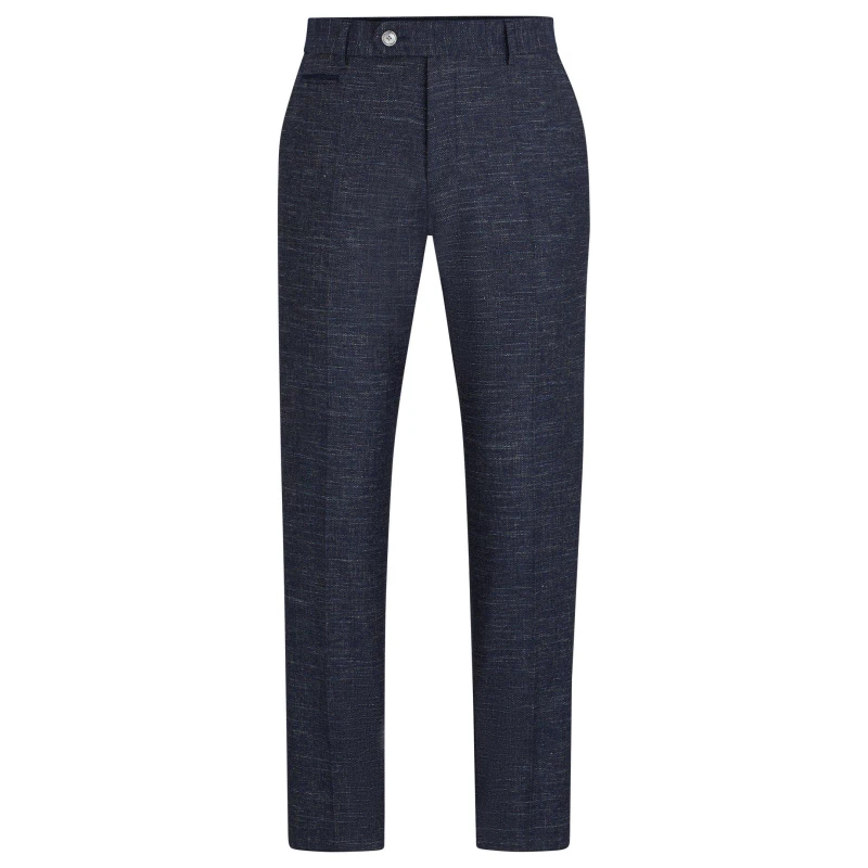 Image of Boss Mens H Genius Slim Fit Trousers Dark Blue male XS