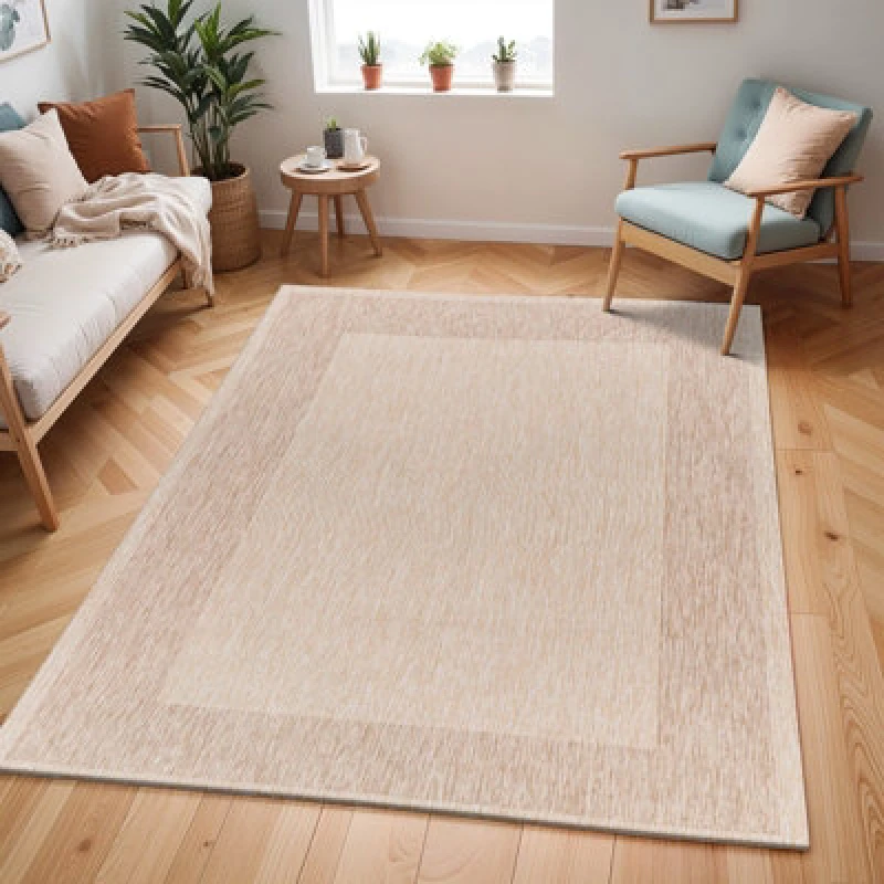 Image of Livabliss In- & Outdoor Cottage Jute-Look Beige Layla Area Rug 160 X 213cm - Easy To Clean, Perfect For Balcony, Kitchen Or Dining Room
