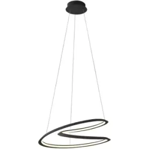 image of Textured Black Modern Ceiling Pendant Light Fitting - Integrated LED Tape Module