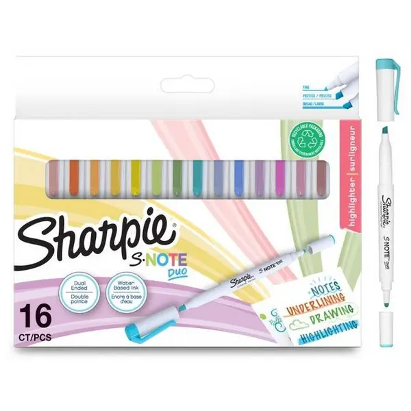 Image of Sharpie S-Note Duo Dual-Ended Creative Markers Pack of 16 (2182115)