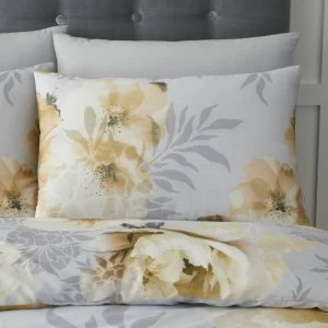 image of Catherine Lansfield Reversible Ochre Bedding Set - Double