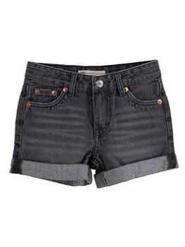 image of Levis Girls Girlfriend Denim Shorts - Dark Grey, Size Age: 3 Years, Women