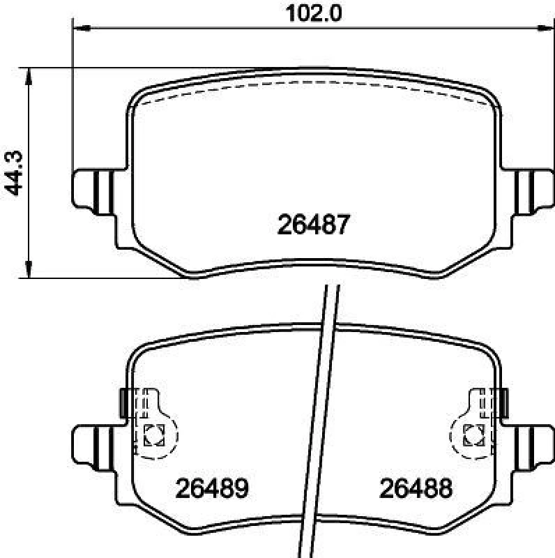 Image of HELLA Brake pad set HELLA 8DB 355 042-851