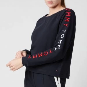 Image of Tommy Hilfiger Womens Logo Sleeve Track Top - Desert Sky - M