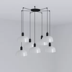 image of Tatawin Medium 7 Light White Cluster Drop Pendant Lamp