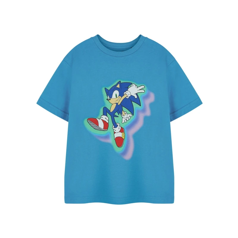 Image of Sonic the Hedgehog Short Sleeved T-Shirt Blue male