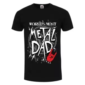 image of Grindstore Mens Worlds Most Metal Dad T-Shirt (M) (Black)