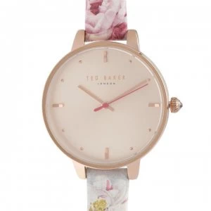 Image of Ted Baker Floral Strap Watch - Rose gold