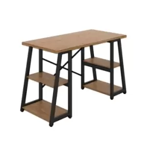 image of Tc Soho Odell Desk with A-frame Shelves - Black/Dark Walnut