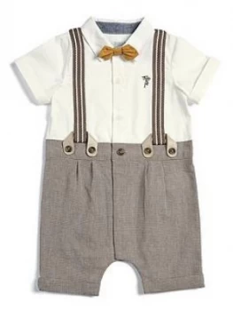 Image of Mamas & Papas Check Mock Romper Baby Boys