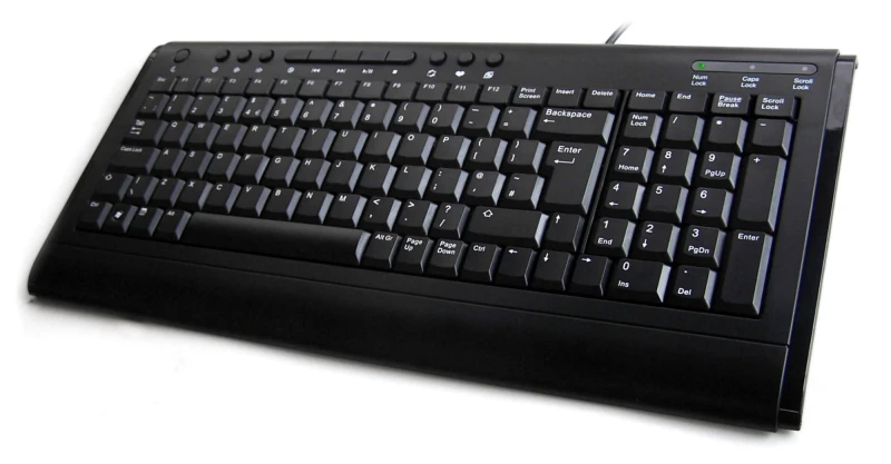 Image of Accuratus 2200; slim USB compact layout keyboard in black- includes so