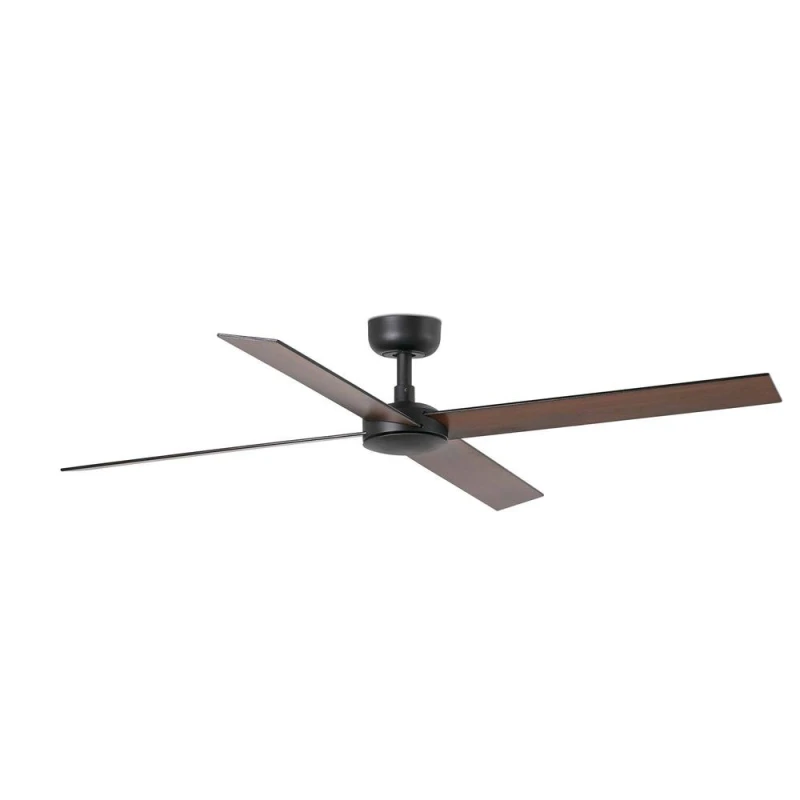 Image of Netlighting Rudder Large 4 Blade Ceiling Fan Matt Black Walnut in Brown Brown Unisex