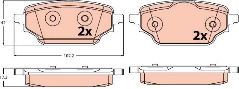Image of Brake pad set TRW GDB2561