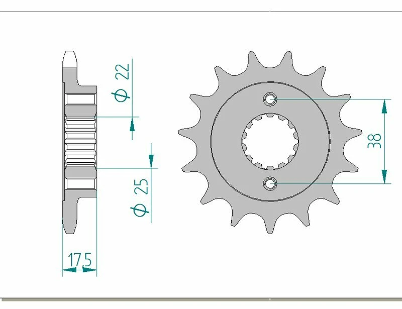 Image of AFAM Steel Standard Front Sprocket 52616 - 525