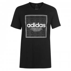 image of adidas Box Linear Mens T-Shirt - Blk/DkGrey/Wht