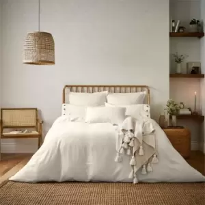 image of Morris and Co Pure Linen Cotton Duvet Cover White - White