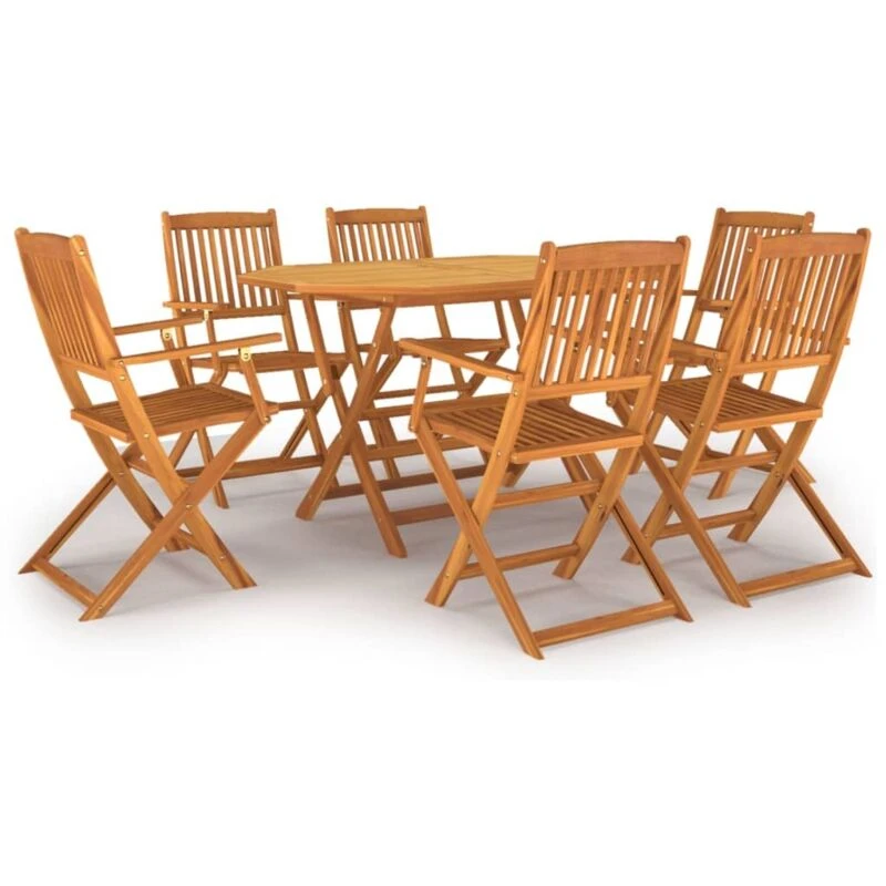 Image of VIDAXL 7 Piece Garden Dining Set Solid Wood Acacia Vidaxl 8720286701713