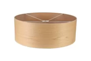 Image of Round, 600 x 210mm Wood Effect Shade, Light Oak, White Laminate