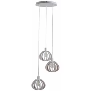 image of Keter Nicoleta Cluster Pendant Ceiling Light White, 32cm, 3x E27