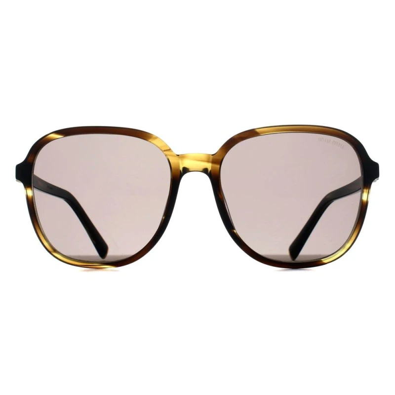 Image of Miu Miu Womens Square Striped Loden Dark Grey MUB01S in Brown Brown Female One Size