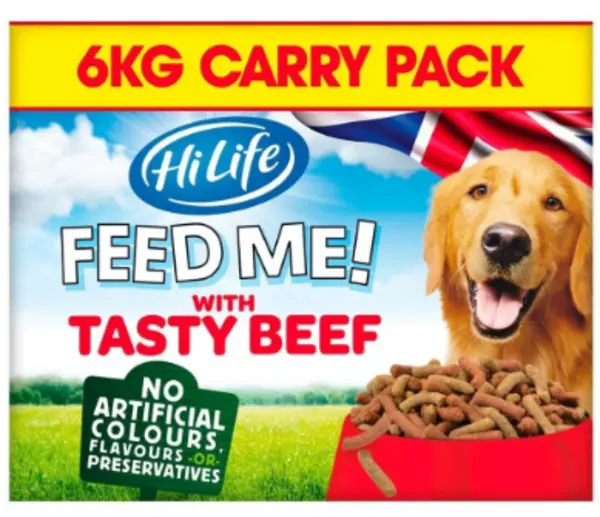 image of HiLife Feed Me Beef and Vegetables Dog Food 6kg