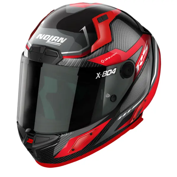 Image of Nolan X-804 RS Ultra Carbon Maven 015 Red Grey Full Face Helmet Size M