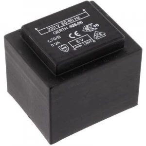 Image of PCB mount transformer 1 x 230 V 2 x 7.50 V AC 8 VA 533 mA